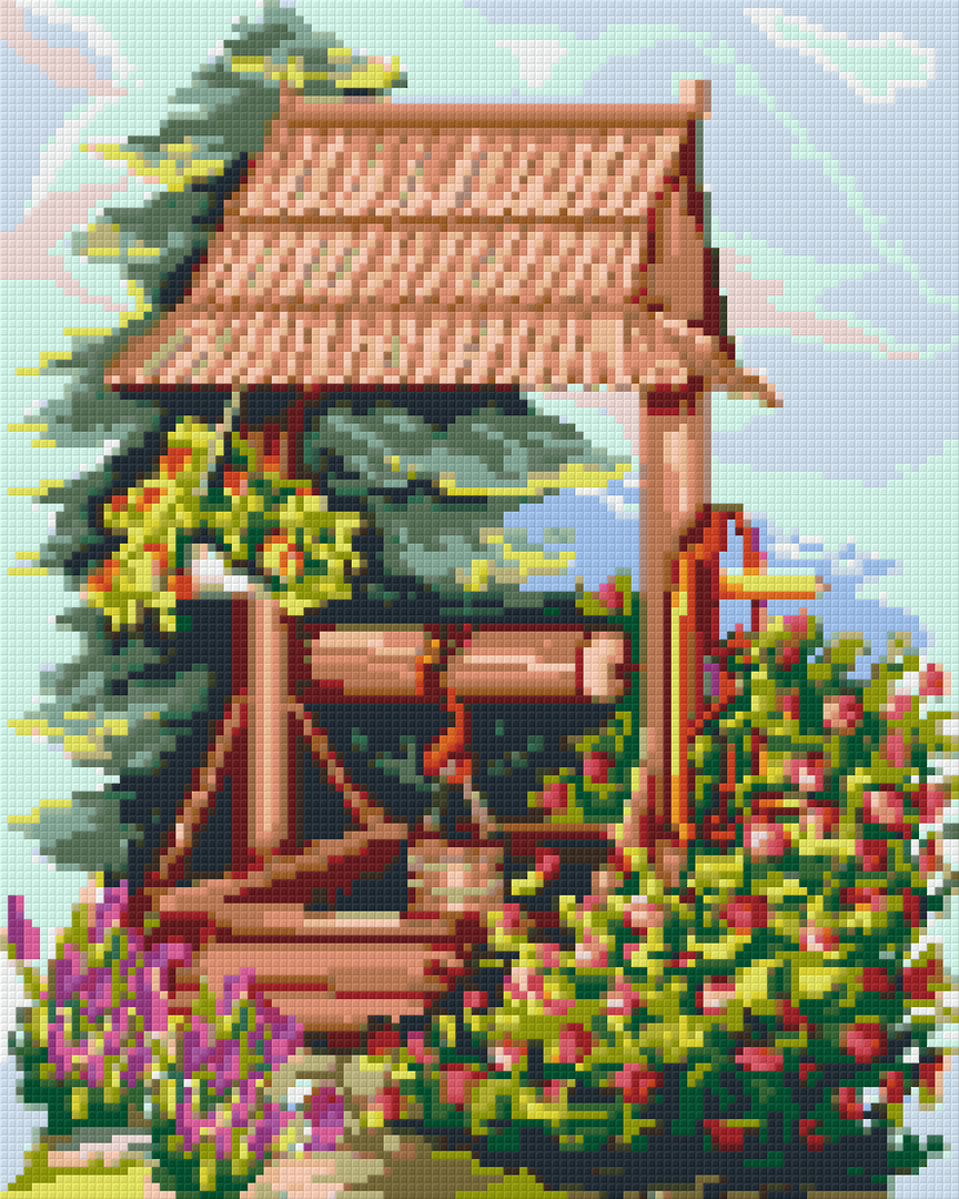 Wishing Well Nine [9] Baseplate PixelHobby Mini-mosaic Art Kit image 0